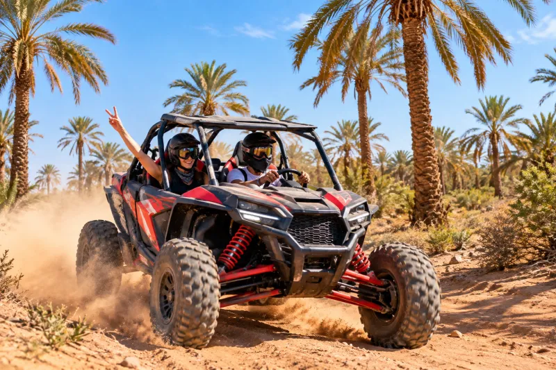 Buggy dans la palmeraie de Marrakech